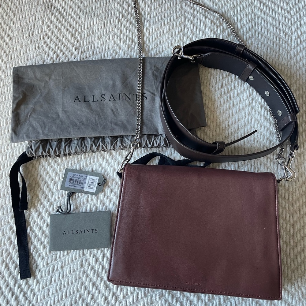 Allsaints Crossbody w/ Chain Strap and Full Grain Leather Strap - used one time